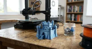 Completed custom plastic model created using a budget FDM 3D printer for beginners