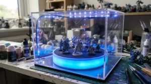 Using a UV curing station for models made with a 3d printer for miniatures.