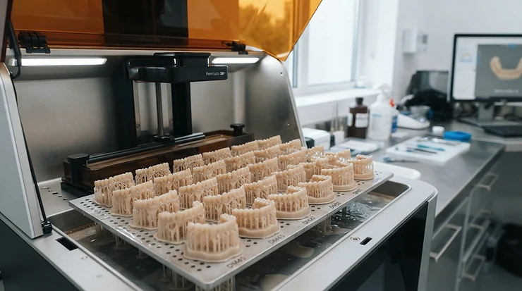 Dental arches and aligner trays produced in batches using a large-format resin 3D printer