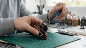 Using flush cutters to remove support structures from a model made on an MSLA resin 3D printer