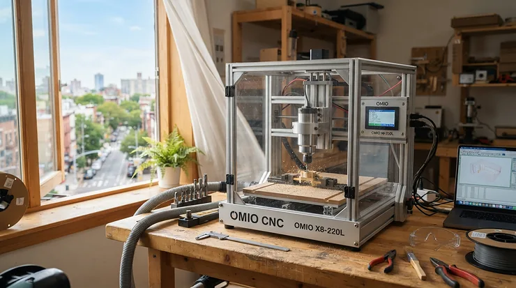 A safe resin 3D printer for home use configured near an open window for proper ventilation.