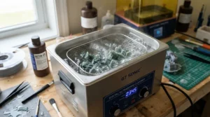 Post-processing wash station used alongside a resin vs FDM 3D printer for miniatures.